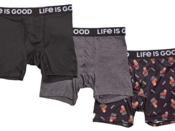 Life Is Good Life is Good Men's Super Soft Boxer Briefs: 6 pairs for $20 + free shipping
