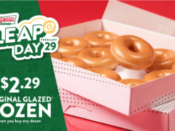 Today Only: A Dozen Donuts for $2.29 at Krispy Kreme!