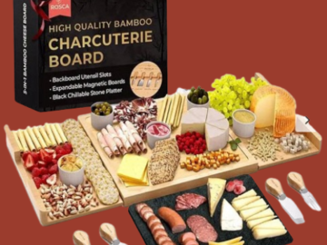 Deluxe Expandable Bamboo Appetizer, Cheese & Charcuterie Board Set With Chillable Slate Board $29.99 After Code (Reg. $74.95) + Free Shipping