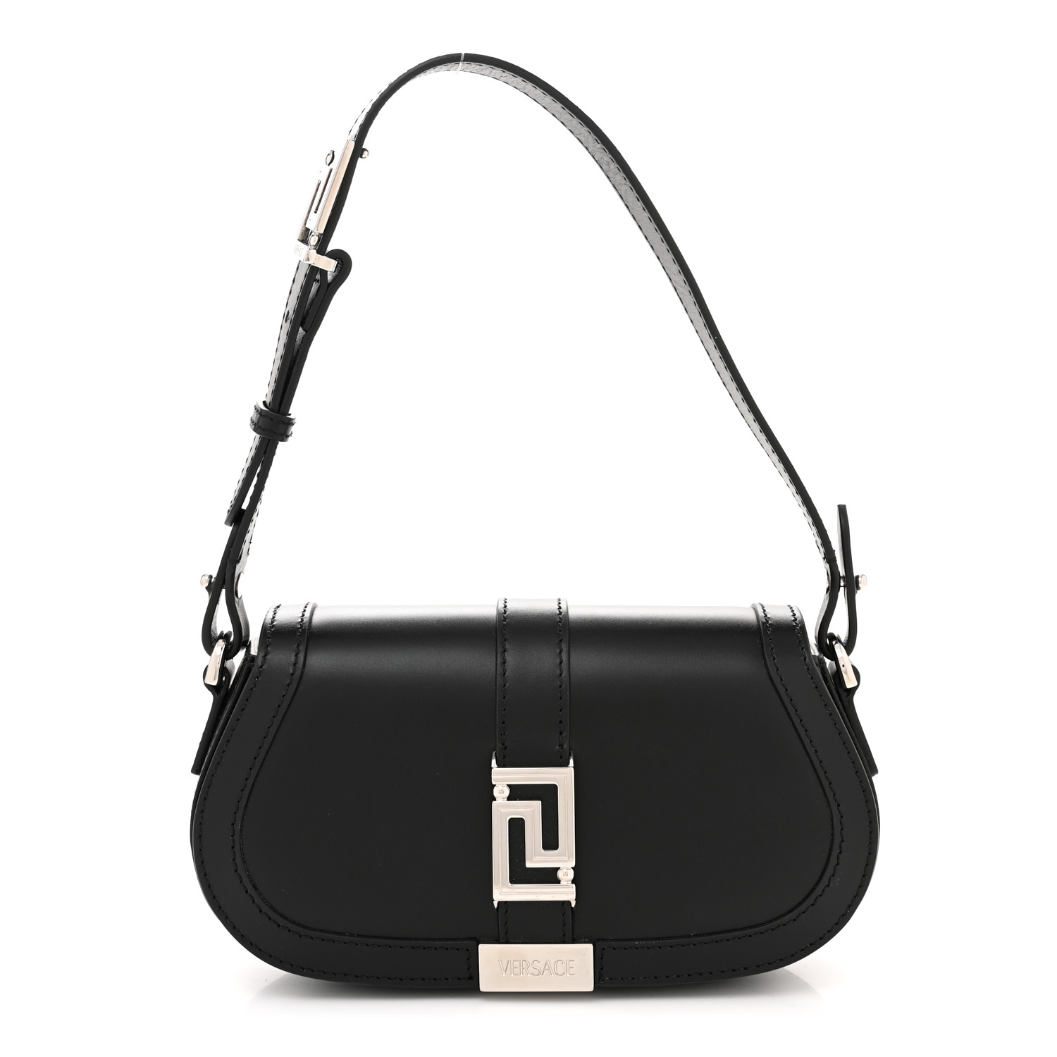 VERSACE Lambskin Mini Greca Goddess Shoulder Bag in the color Black by FASHIONPHILE