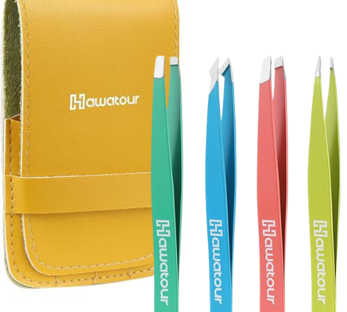 4-Piece Eyebrows Tweezers and Scissors with Leather Case $5.59 After Coupon (Reg. $7.99)