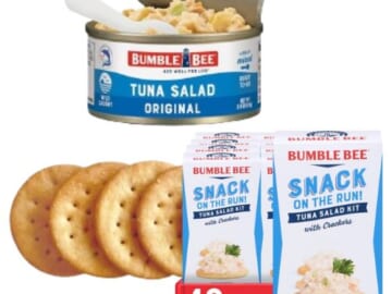 Bumble Bee Snack On The Run Tuna Salad with Crackers Kit, 12-Pack as low as $7.28 After Coupon (Reg. $16.19) + Free Shipping – 61¢/Pack