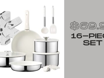 Carote 16-Piece Cookware with Detachable Handles $69.99 (reg. $200)