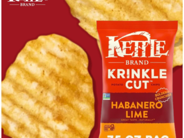 Kettle Brand Krinkle Cut Potato Chips, Habanero Lime, 7.5-Oz as low as $2.18 Shipped Free (Reg. $4.29)