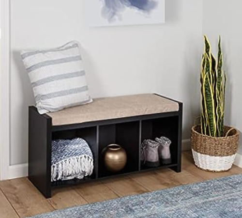 Cubby Storage 37-Inch Bench w/ Cushion $44 (Reg. $63.52)