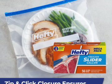 Hefty 56-Count Slider Freezer Bags $7.58 (Reg. $10) – 14¢/1-Gallon Bag