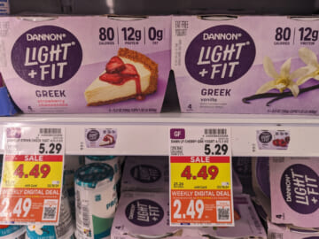 Dannon Light+Fit Yogurt 4-Packs As Low As $2.49 At Kroger (62¢ Per Cup!)