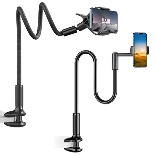 SAIJI Gooseneck Phone Holder for Bed+Gooseneck Phone Holder for Desk