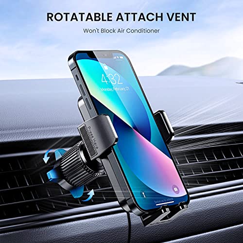 CINDRO Car Vent Phone Mount for Car [Military-Grade Hook Clip] Phone Stand for Car [Thick Cases Friendly] Air Vent Clip Cell Phone Holder for Smartphone, iPhone, Automobile Cradles Universal