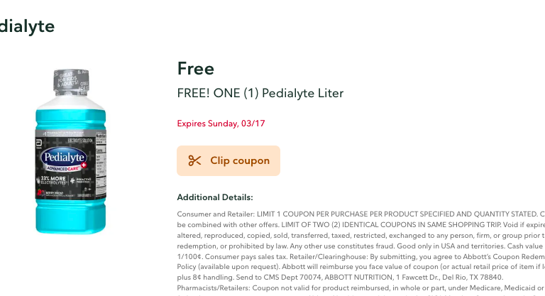FREE Pedialyte Liter | Publix Digital Coupon Ends Sunday