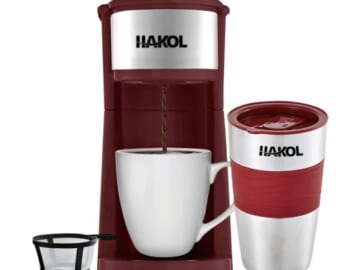 Hakol Single Serve Coffee Maker & 15oz Travel Tumbler