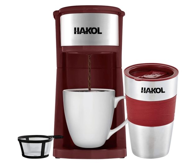 Hakol Single Serve Coffee Maker & 15oz Travel Tumbler