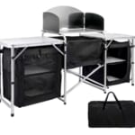 Monoprice 6-Foot Fold-Up Camping Kitchen Table w/ Windscreen & Enclosed Cupboards for $80 + free shipping