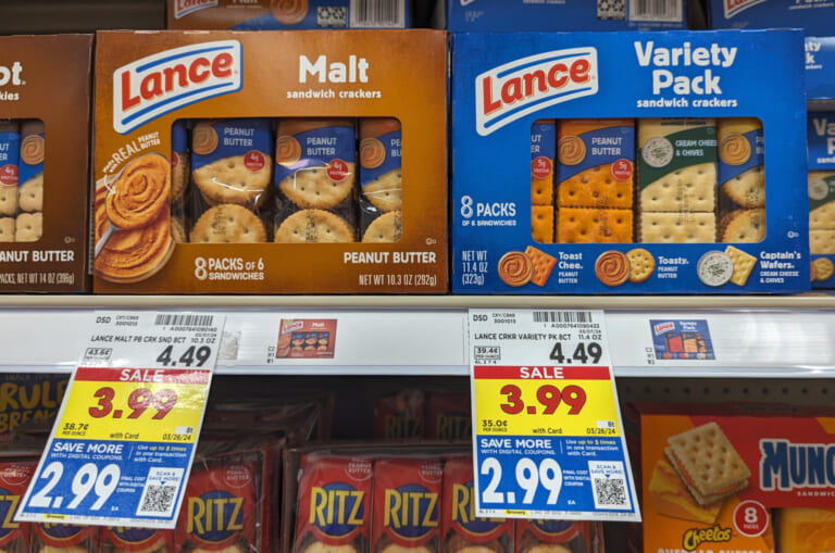 Lance Sandwich Crackers Are Just $2.99 At Kroger (Regular Price $4.49)