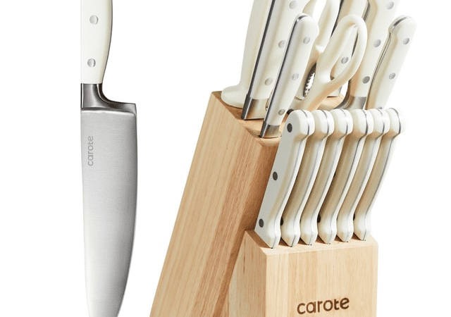 Carote 14-Piece Knife Set with Wooden Block for $45 + free shipping