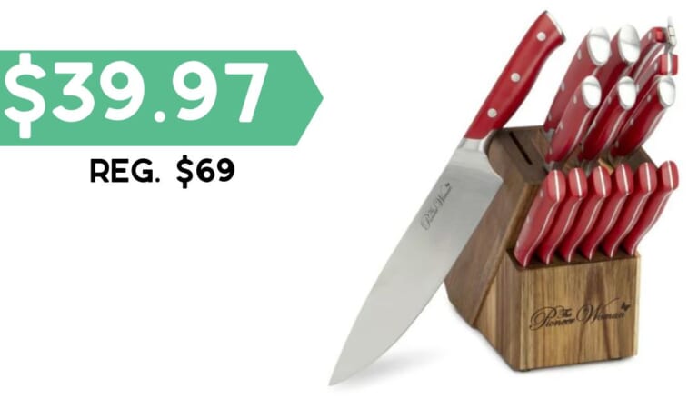 The Pioneer Woman Signature 14-Piece Knife Block Set $39.97 (Reg. $69)