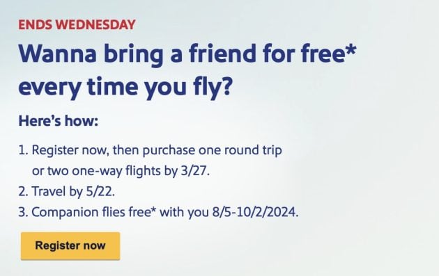 *HOT* Southwest Airlines: Buy A Round Trip Flight, Get A Companion Pass for FREE!