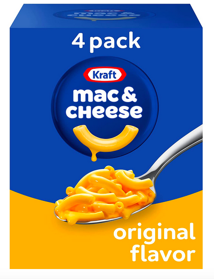 Kraft Macaroni and Cheese Dinner Original, 4 Count only $3.71 shipped!