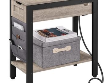 Maximize your space and stay organized with the Yaheetech Narrow Nightstand with Charging Station for just $32.39 After Coupon (Reg. $53.99) + Free Shipping