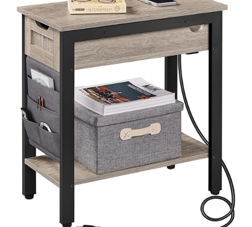 Maximize your space and stay organized with the Yaheetech Narrow Nightstand with Charging Station for just $32.39 After Coupon (Reg. $53.99) + Free Shipping