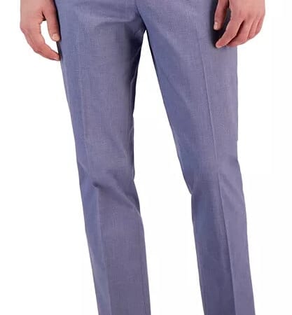 Tommy Hilfiger Men's Modern-Fit TH Flex Stretch Chambray Suit Separate Pant for $38 + free shipping