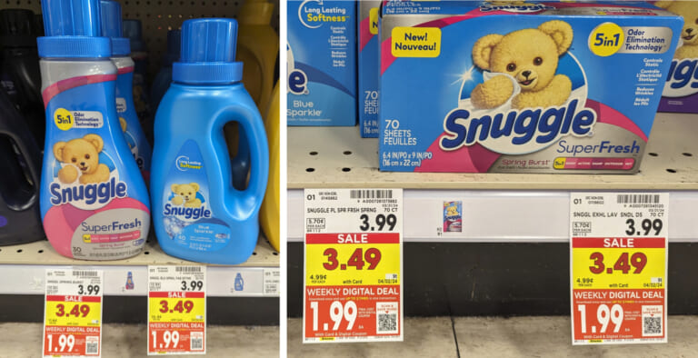 Snuggle Fabric Softener or Dryer Sheets As Low As $1.99 At Kroger