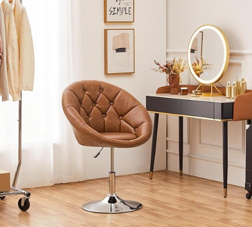 Add a touch of retro glamour to your makeup room or living space with Yaheetech Vanity Makeup Swivel Accent Chair for just $79.99 After Code (Reg. $119.99) + Free Shipping