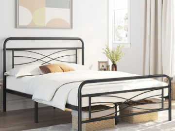 Enjoy a comfortable and stylish sleeping experience with Yaheetech Full Bed Frames Metal Platform for just $58.49 After Coupon (Reg. $82.99) + Free Shipping