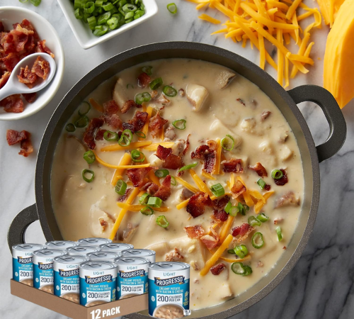 Progresso Light 12-Pack Creamy Potato with Bacon and Cheese Soup as low as $13.92 After Coupon (Reg. $26.16) + Free Shipping – $1.16/18.5 Oz Can