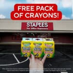 Free 24-Pack Crayons with Purchase at Staples | Ends 3/31