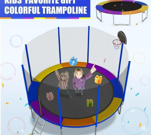 Give your kids the ultimate backyard adventure with this Colorful 12-feet Trampoline for Kids for just $229.99 Shipped Free (Reg. $419.96)