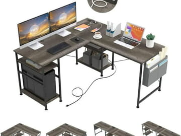 Comhoma 95.2" L-Shaped Computer Desk for $90 + free shipping