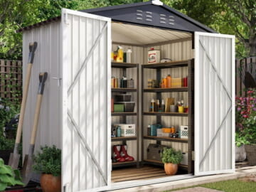 Lausaint Home 4x6-Foot Metal Outdoor Storage Shed w/ Lock for $218 + free shipping