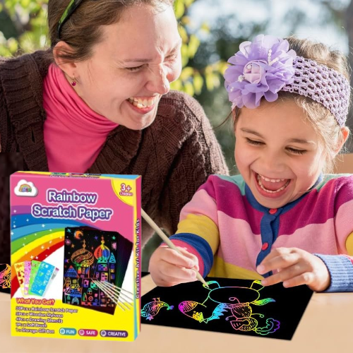 Rainbow Scratch Art Paper 60-Piece Set $4.99 After Code (Reg. $11) – 8¢/Piece