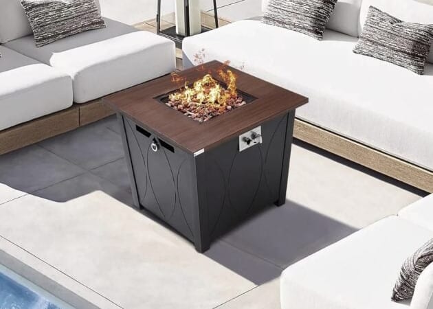 Essential Lounger 28-Inch Square Outdoor Fire Pit Table with Lid only $139.99 shipped!