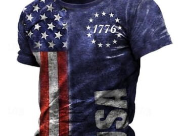Men's 1776 American Flag Graphic Shirt for $7 + $4 s&h