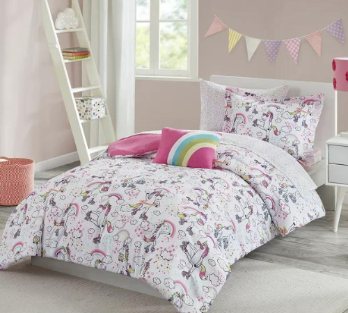 Your Zone Unicorn Full Bed in a Bag Comforter  8-Piece Set $18.64 (Reg. $45)