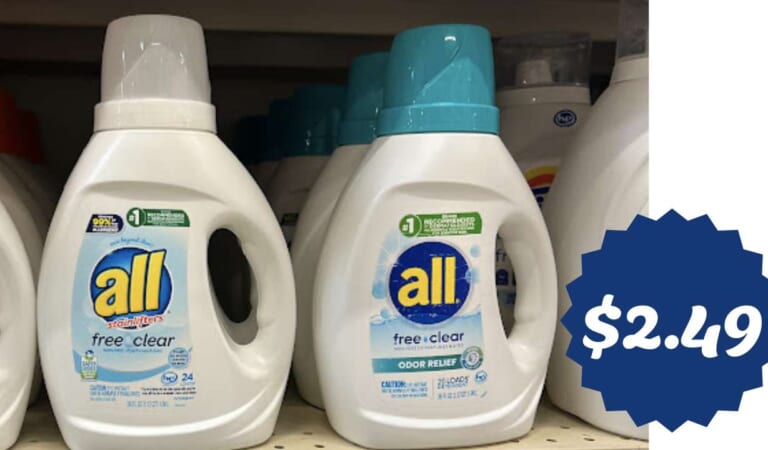 $2.49 all Detergent at Walgreens