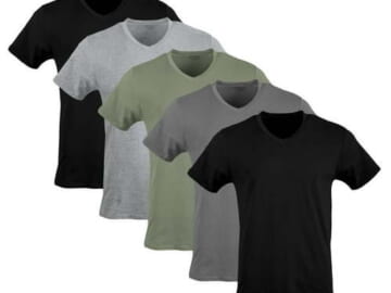Gildan Men's Short Sleeve V-Neck Cotton T-Shirt 5-Pack for $18 + free shipping w/ $35