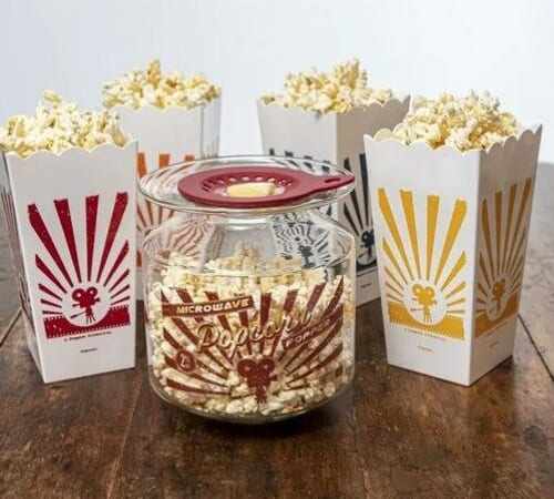 Prepara Glass Popcorn Gadget 6-Piece Set $9.42 (Reg. $30.40) – with Bucket, Lid & 4 Containers