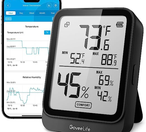 Experience peace of mind and control over your indoor climate with GoveeLife Hygrometer Thermometer for just $8.39 After Coupon (Reg. $13.99)