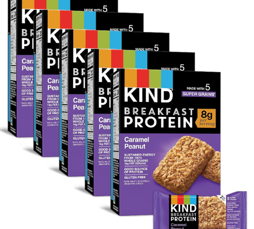 KIND 30-Count Caramel Peanut Breakfast Protein Bars as low as $18.19 After Coupon (Reg. $28) + Free Shipping – 61¢/Pack