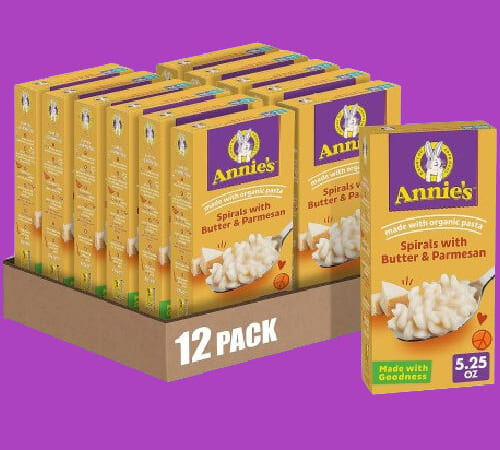 Annie’s Butter and Parmesan Spirals Macaroni & Cheese Dinner with Organic Pasta, 12-Pack as low as $8.56 After Coupon (Reg. $24) + Free Shipping – $0.71/5.25 Oz Box