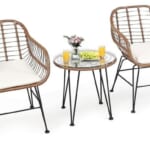 Tangkula 3 Pieces Patio Conversation Bistro Set