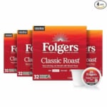 Folgers Classic Roast Medium Roast Coffee, 128 Keurig K-Cup Pods